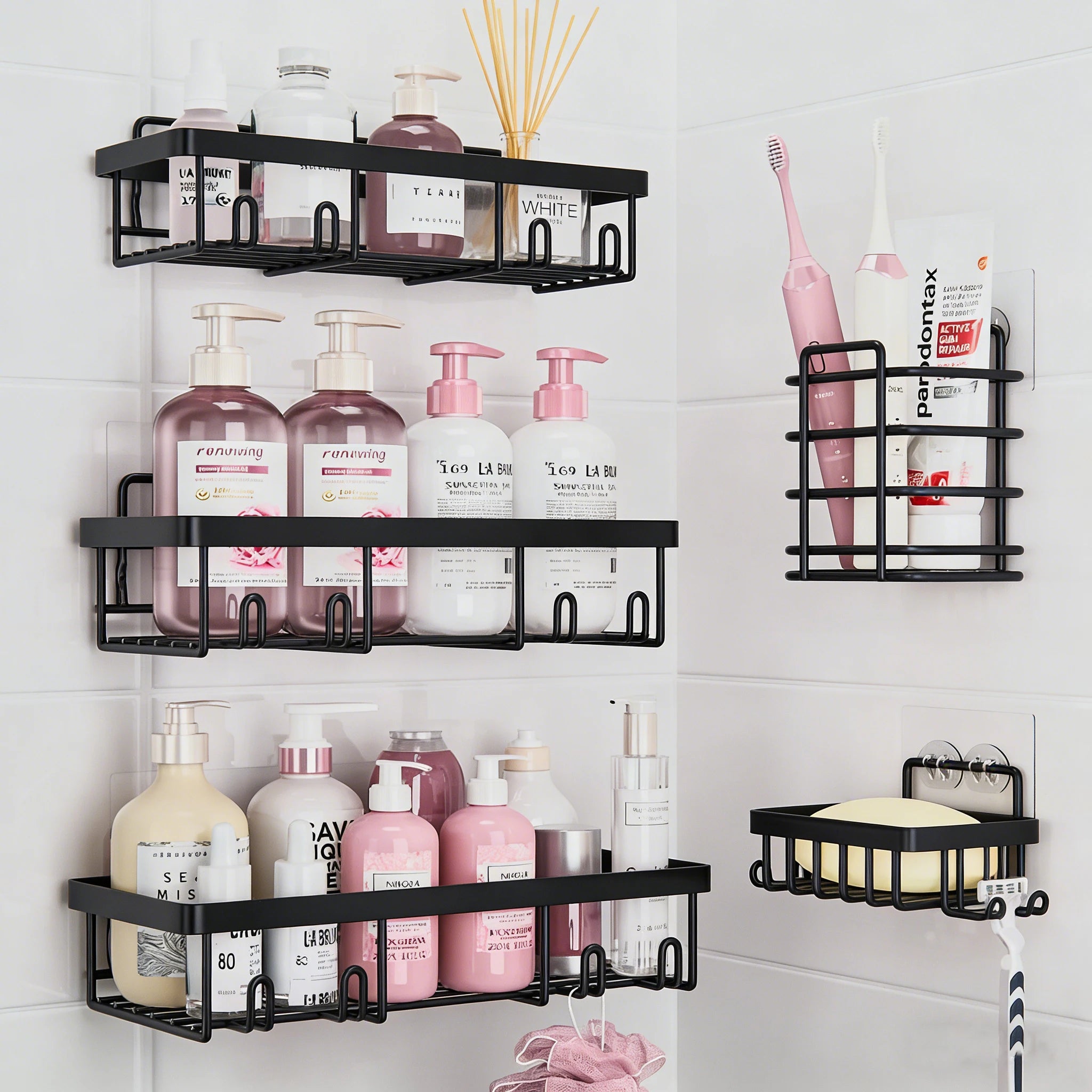Five Piece Shower Caddy Set