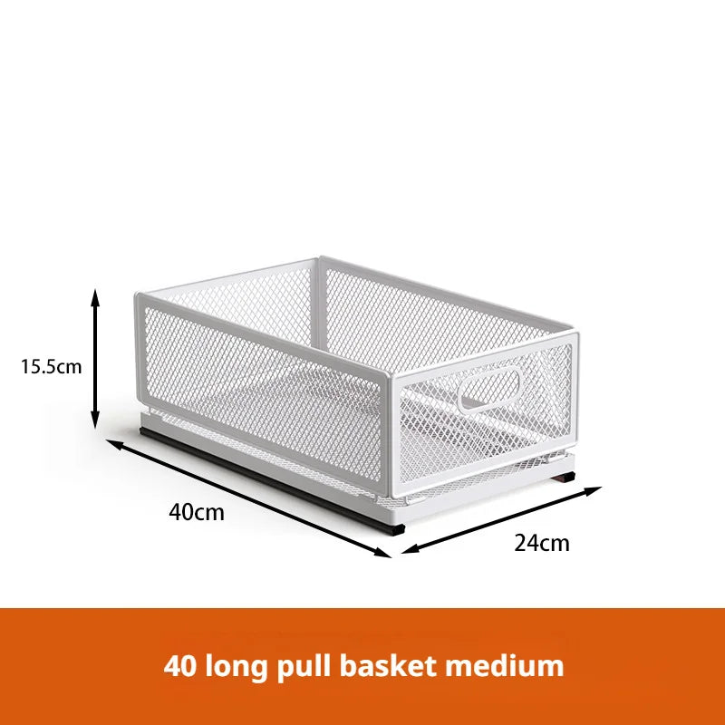 Kitchen Cabinet Pull-Out Storage Basket Dish Storage Basket Rack Kitchen Spice Drawer Storage Box Sundries Storage Basket