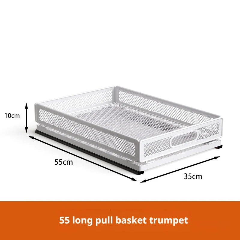 Kitchen Cabinet Pull-Out Storage Basket Dish Storage Basket Rack Kitchen Spice Drawer Storage Box Sundries Storage Basket