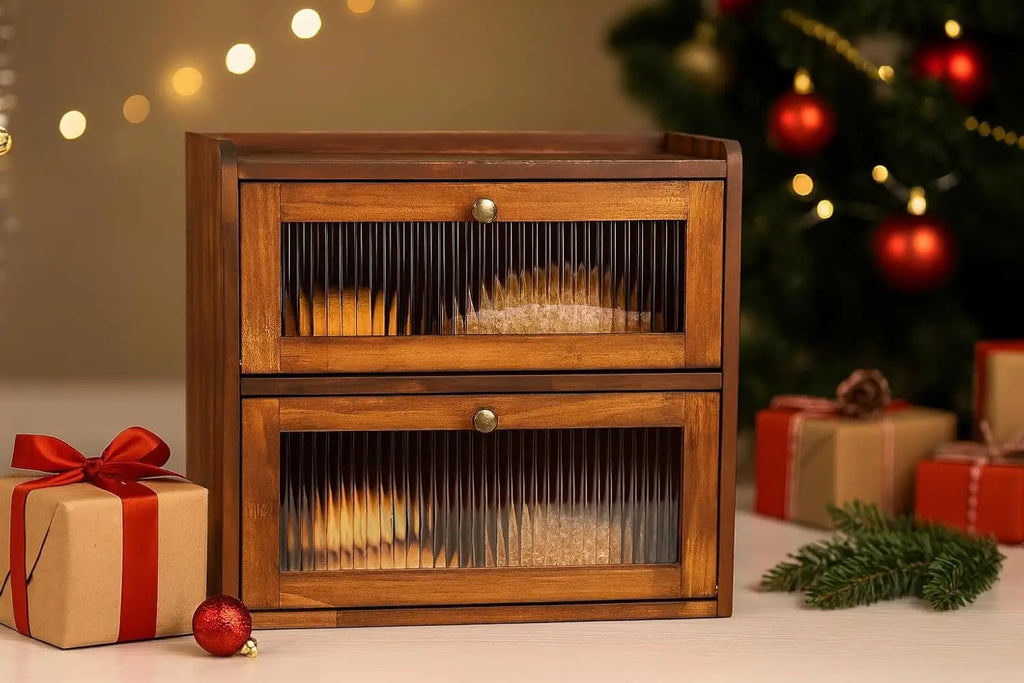 Wooden Bread Storage Box with Acrylic Window
