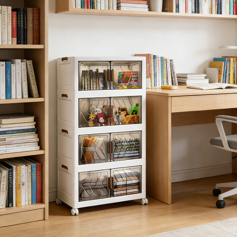 Four Tier Revealing Foldable Storage Cabinet