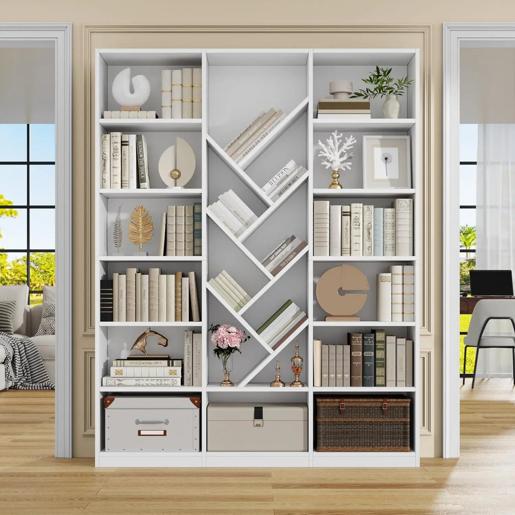 Tall 6-Tier Bookcase with Adjustable Shelves