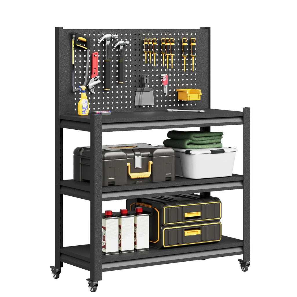 Rolling Tool Storage Workbench with Peg Board