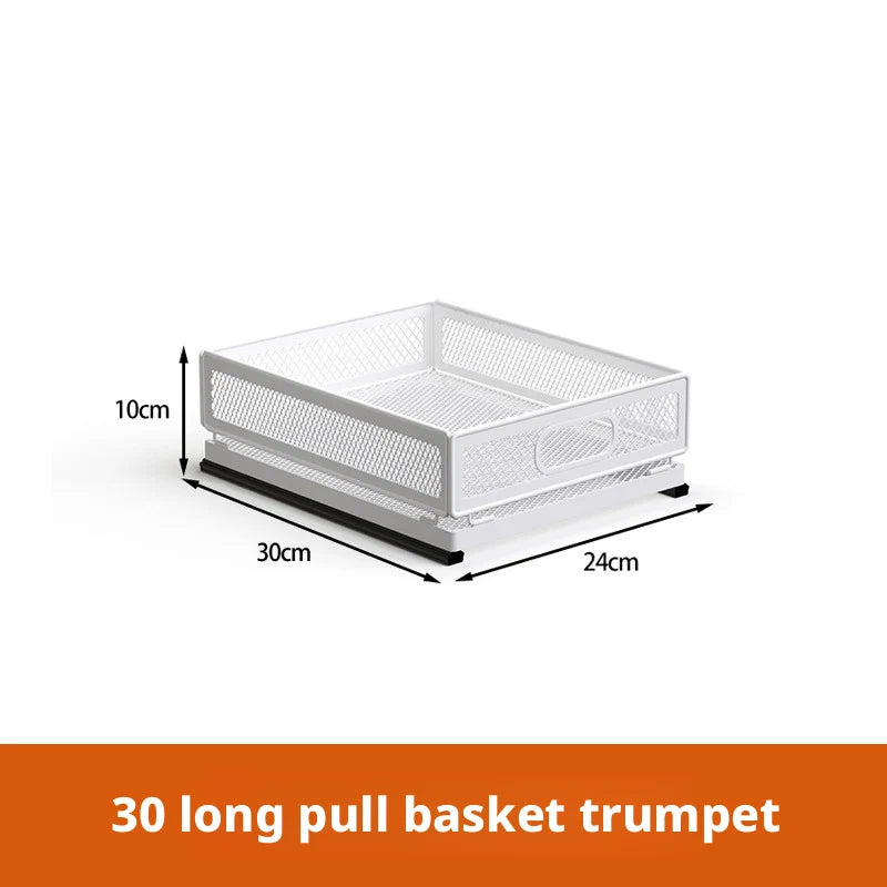 Kitchen Cabinet Pull-Out Storage Basket Dish Storage Basket Rack Kitchen Spice Drawer Storage Box Sundries Storage Basket