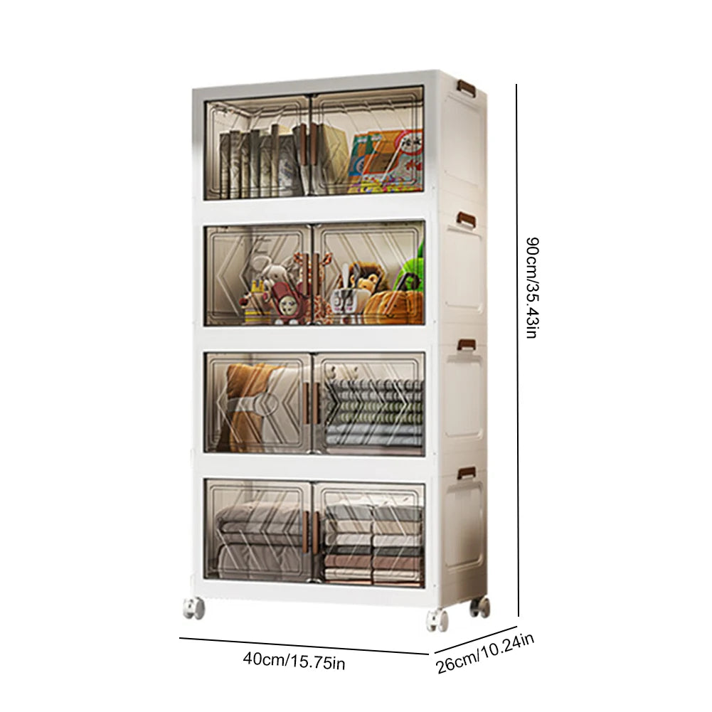4 Tier Revealing Foldable Storage Cabinet