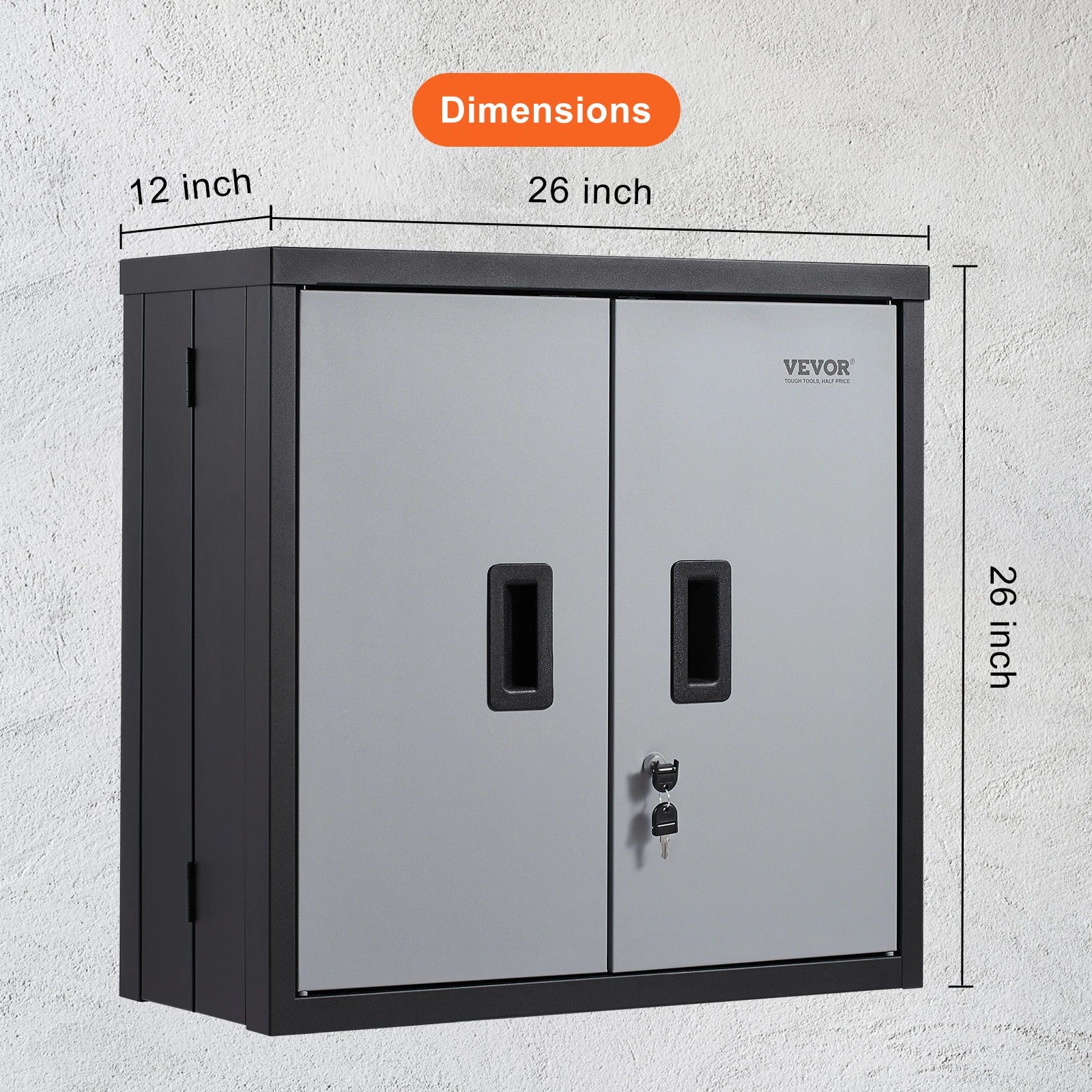 Metal Foldable Wall Cabinet with Magnetic Door & Adjustable Shelving