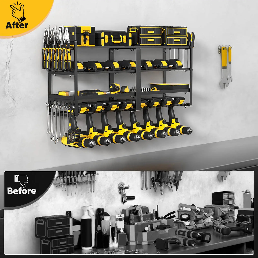Wall Mount Heavy Duty Power Tool Organizer Rack & Shelving