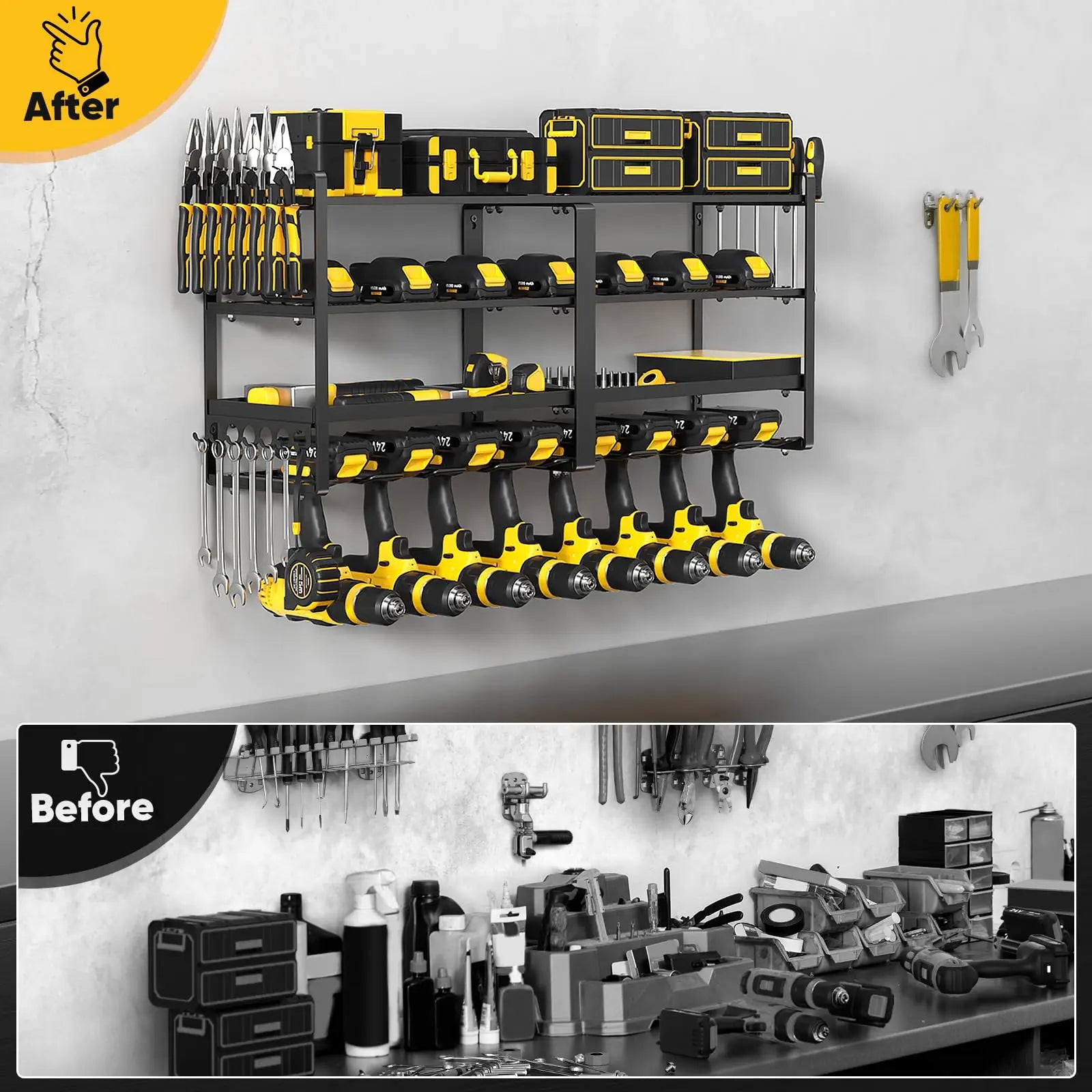 Wall Mount Heavy Duty Power Tool Organizer Rack & Shelving