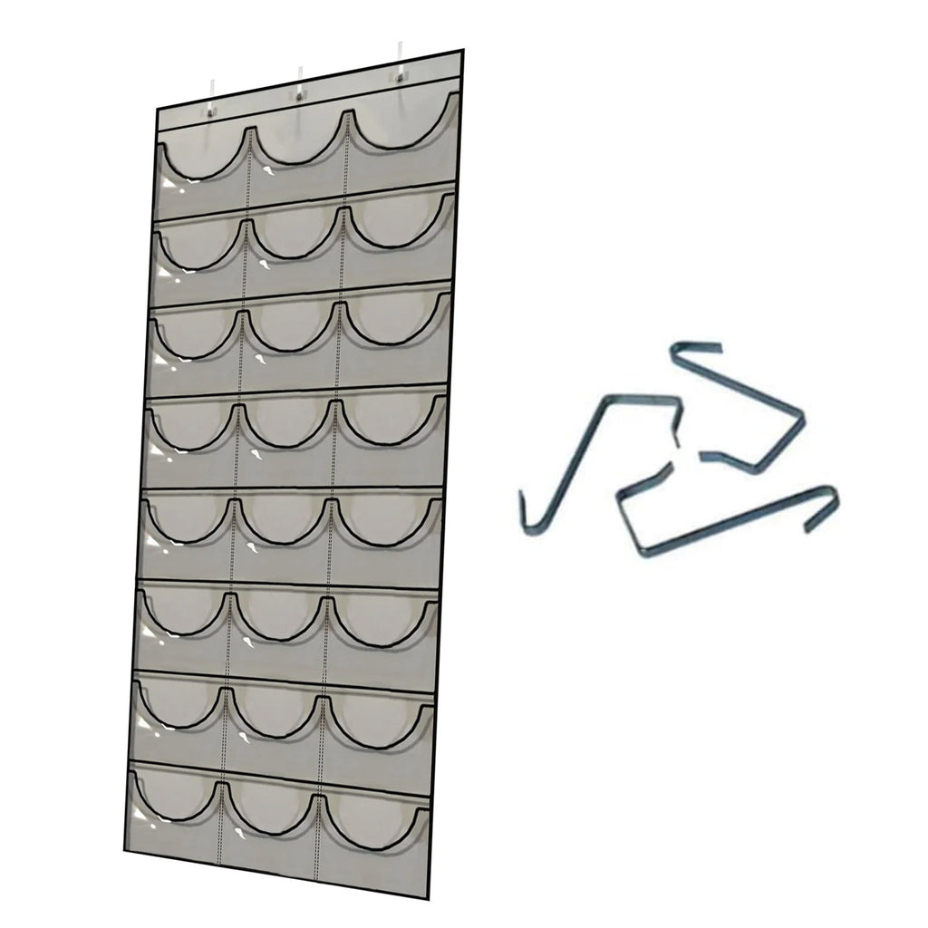 Three Hook Wall Hanging Hat Organizer with 24 Deep Pockets