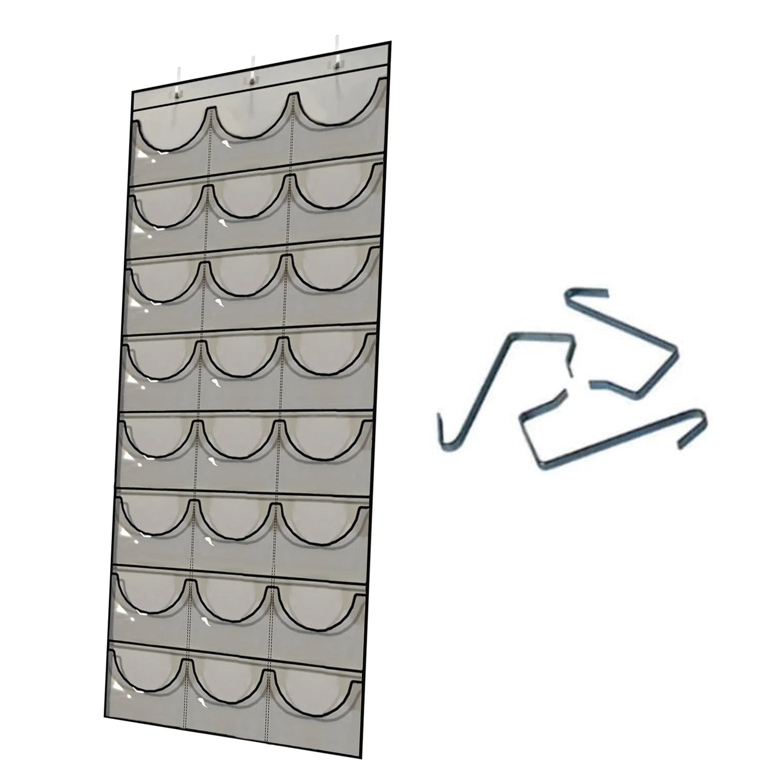 Three Hook Wall Hanging Hat Organizer with 24 Deep Pockets