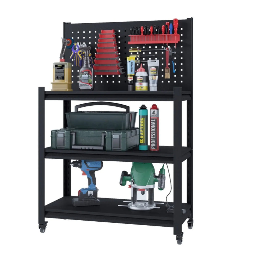 Rolling Tool Storage Workbench with Peg Board