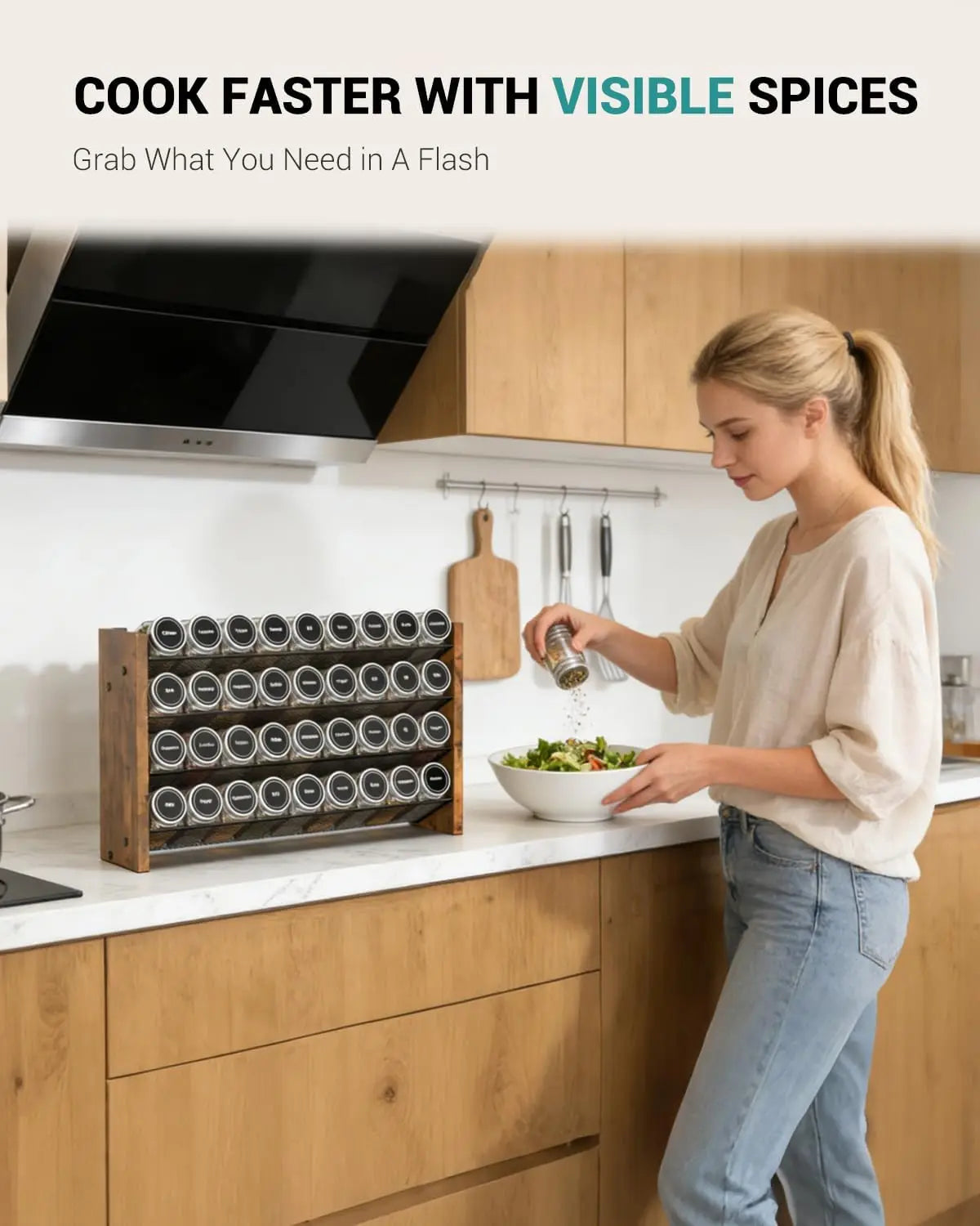 Four Tier Wall Mounted Spice Rack