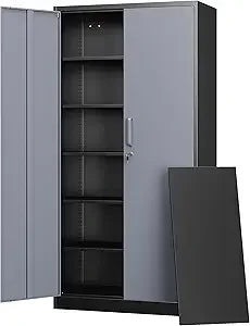 Tall Metal Storage Cabinets with Lock Doors