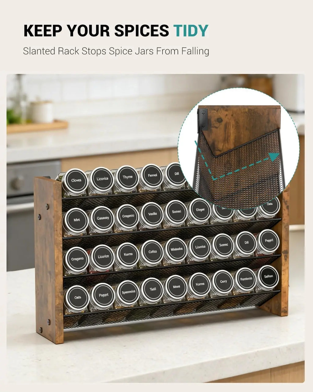 Four Tier Wall Mounted Spice Rack