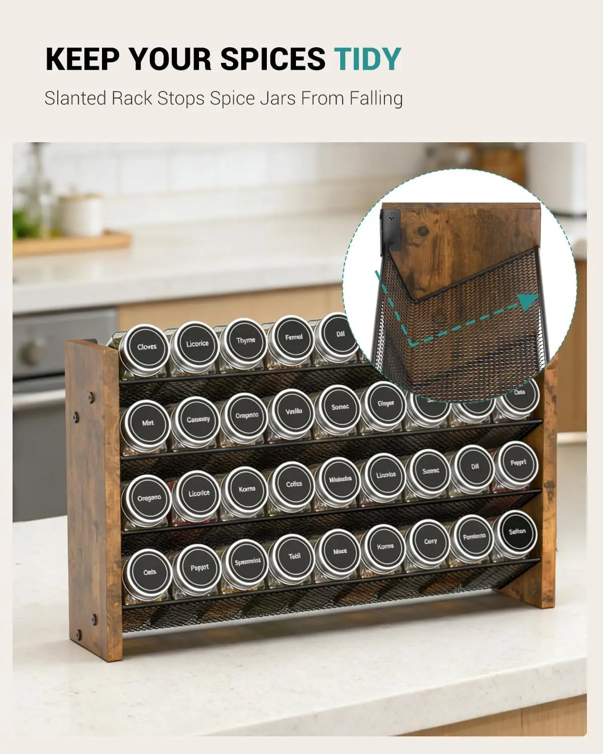 Four Tier Wall Mounted Spice Rack
