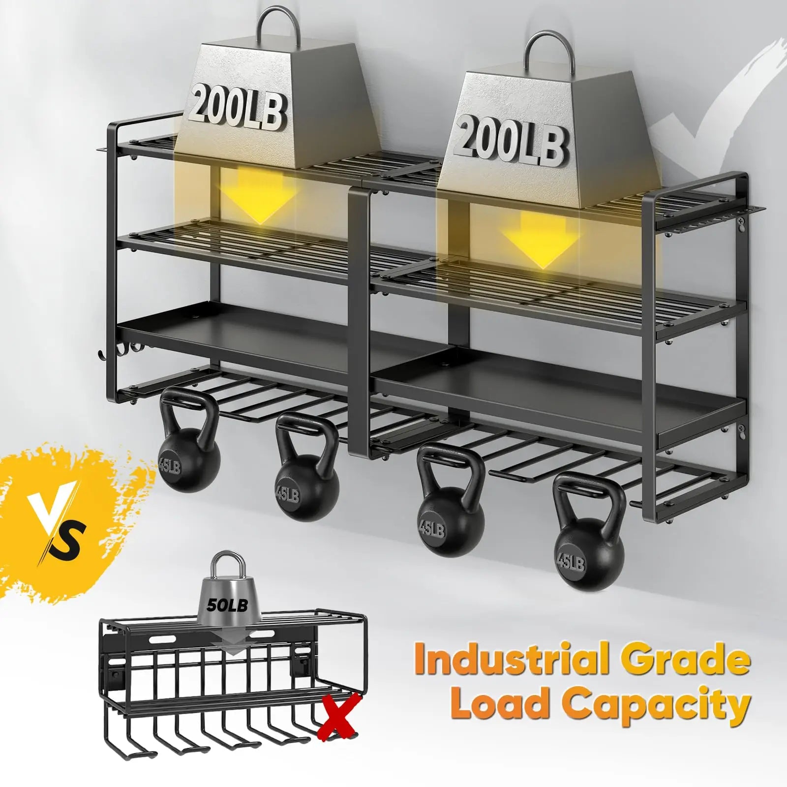 Wall Mount Heavy Duty Power Tool Organizer Rack & Shelving