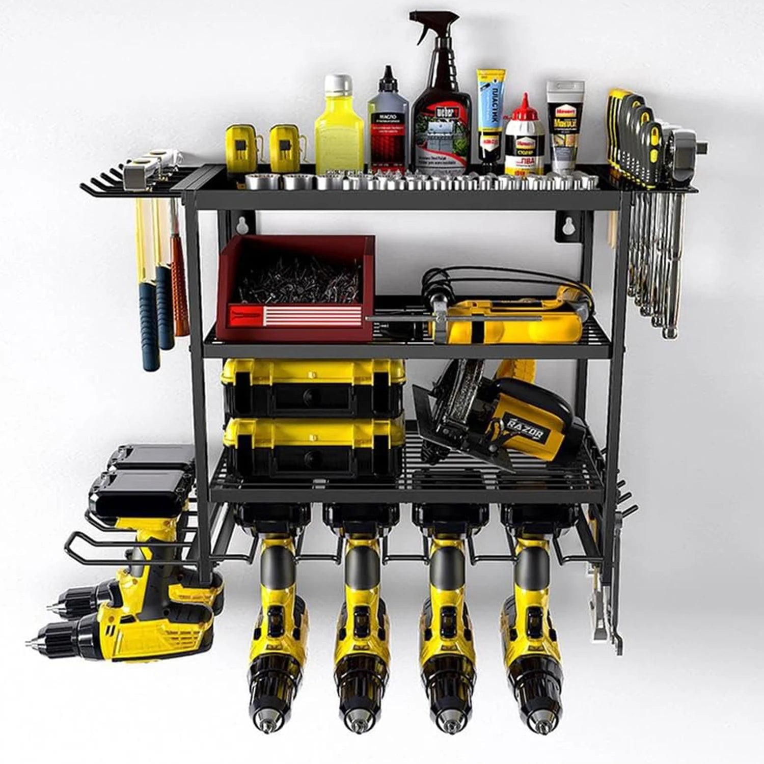 Wall Mounted Power Tool Storage Rack