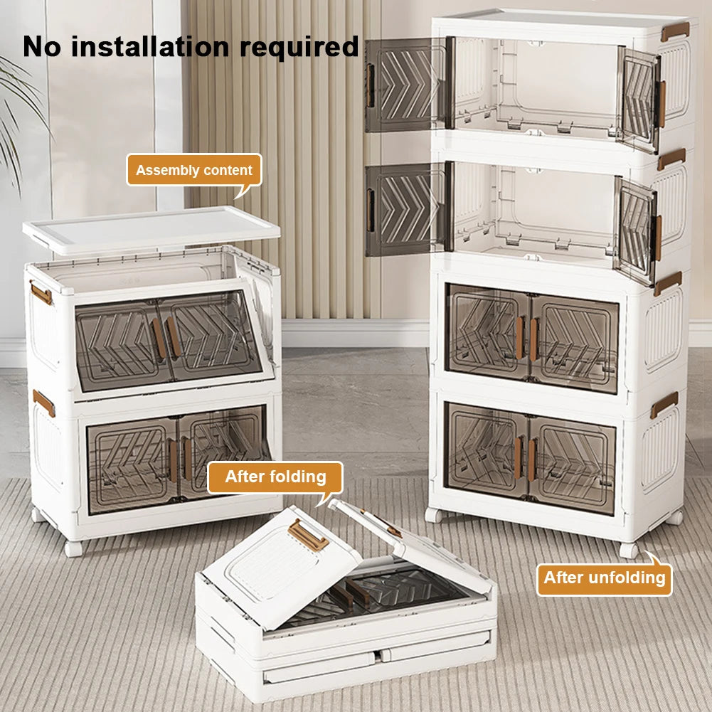 Four Tier Revealing Foldable Storage Cabinet