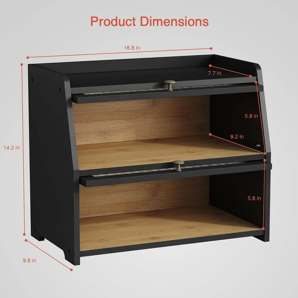 Bread Box with Double Layer Storage