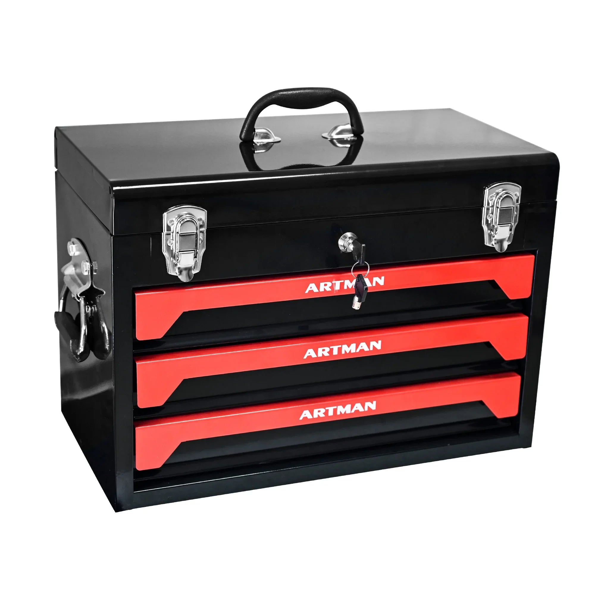 3 Drawer Portable Metal Tool Box with EVC Liner and Lock