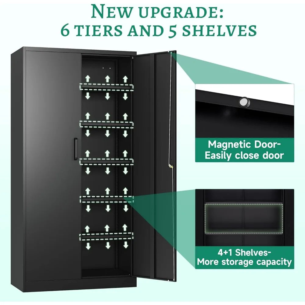 Tall Metal Storage Cabinets with Lock Doors