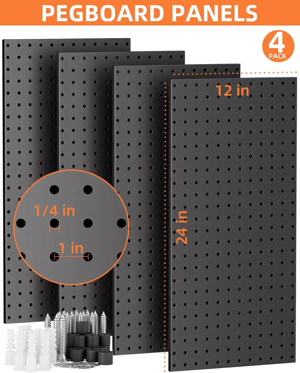 158PCS Metal Pegboard Wall Mounted Tool & Hardware Organizer