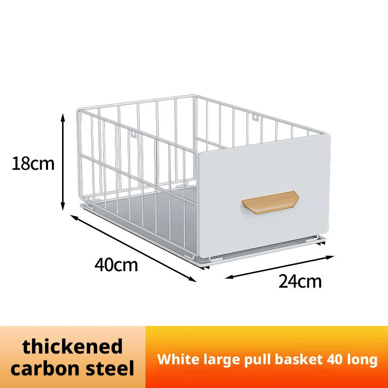 Kitchen Cabinet Pull-Out Storage Basket Dish Storage Basket Rack Kitchen Spice Drawer Storage Box Sundries Storage Basket