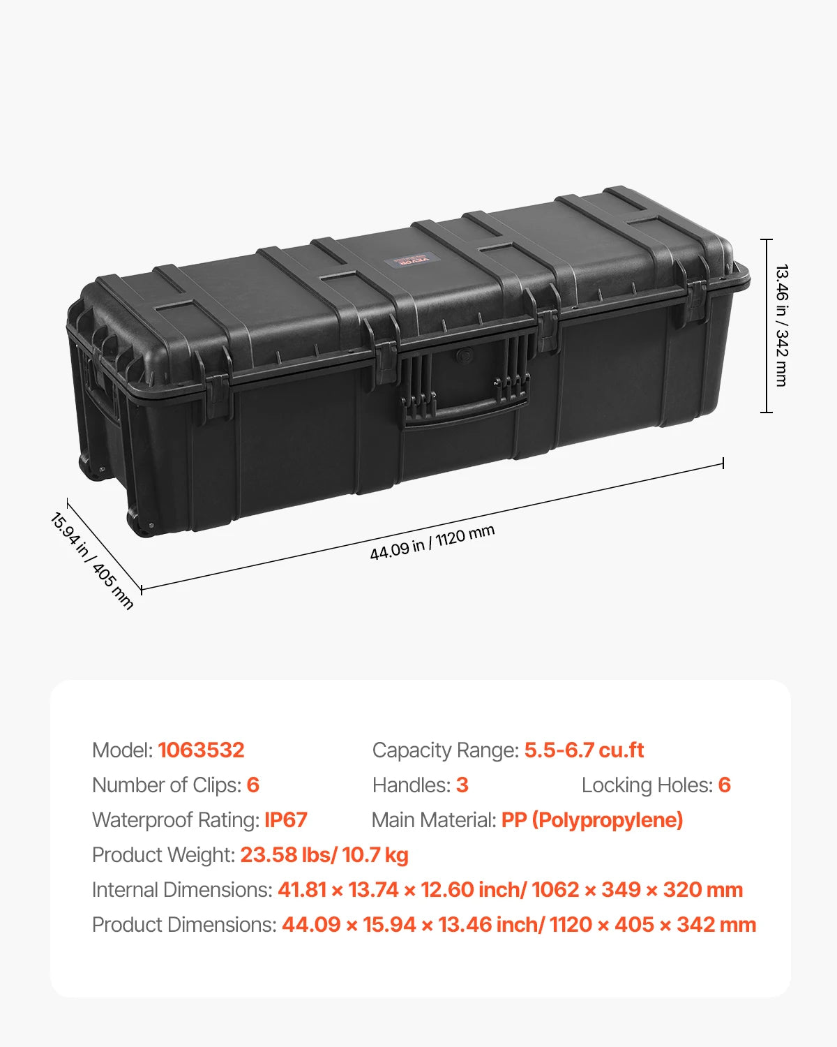 VEVOR Weatherproof Protective Hard Case