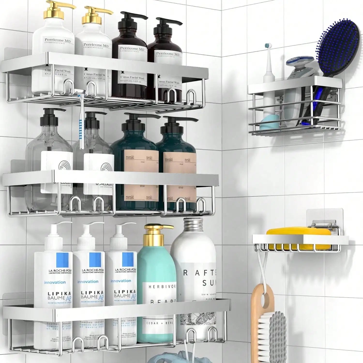 2/3/5PCS Steel Racks Bathroom Caddy