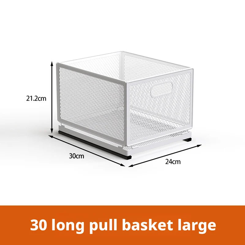 Kitchen Cabinet Pull-Out Storage Basket Dish Storage Basket Rack Kitchen Spice Drawer Storage Box Sundries Storage Basket