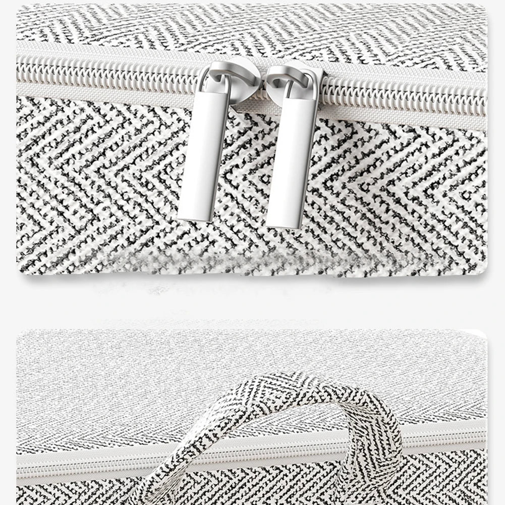 Zipper Lid Stackable Clothes Storage Baskets