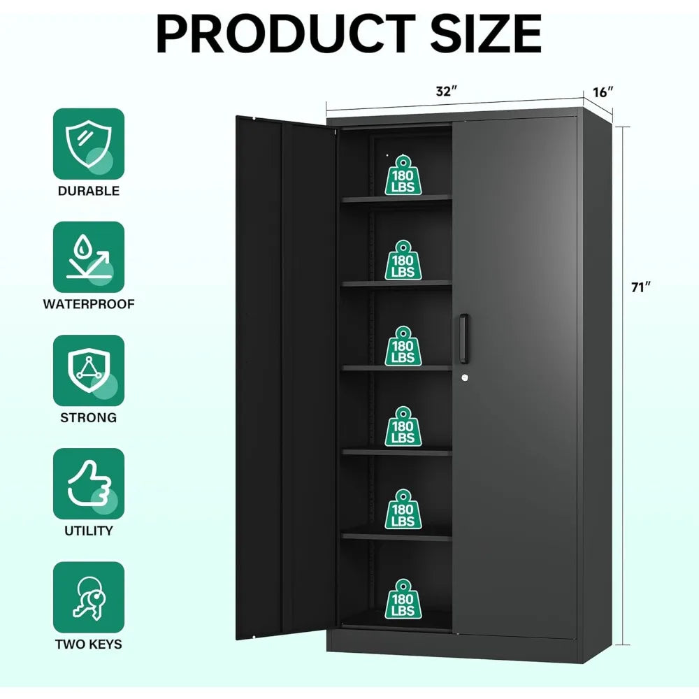 Tall Metal Storage Cabinets with Lock Doors