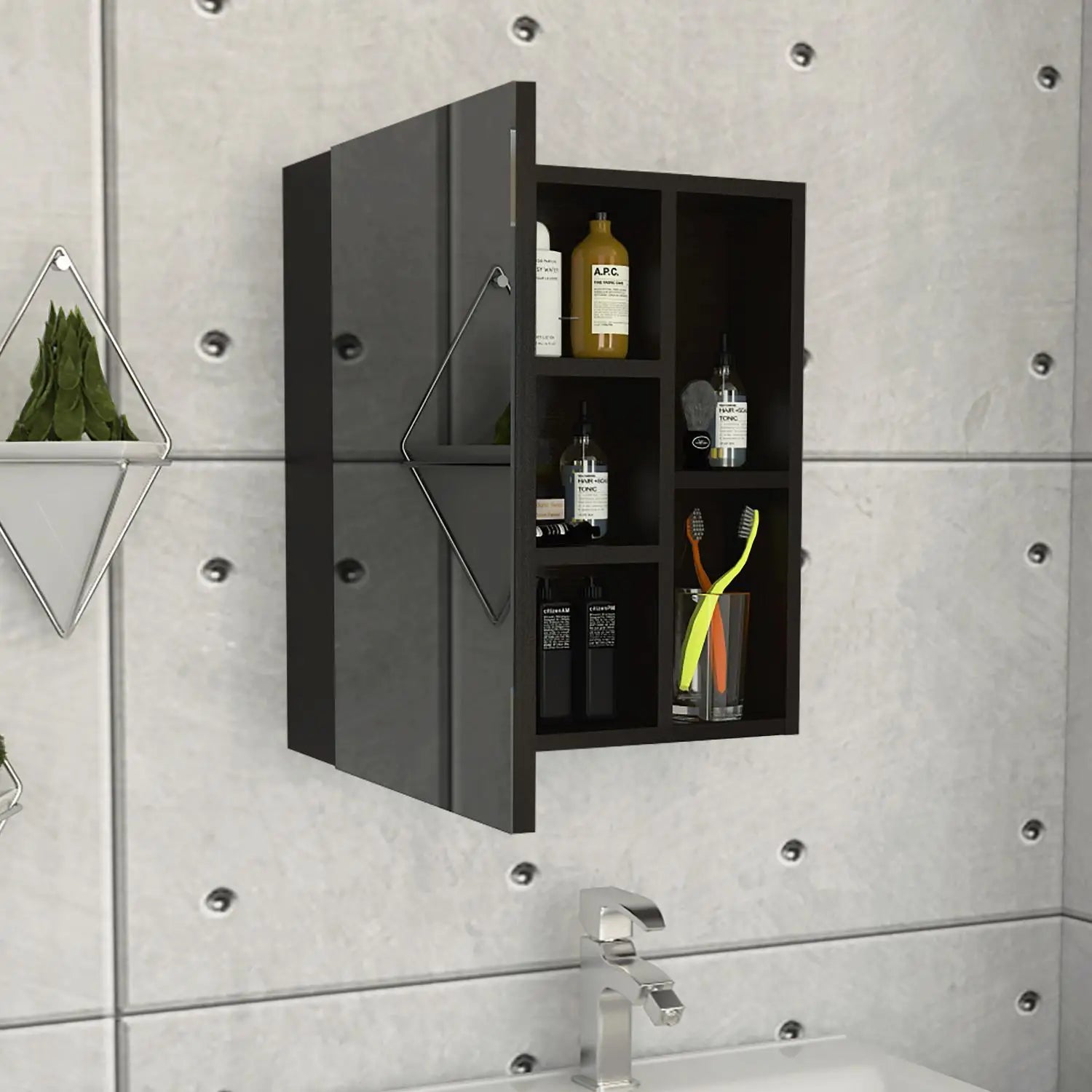 Labelle Medicine Cabinet With Mirror, Five Internal Shelves, & Single Door