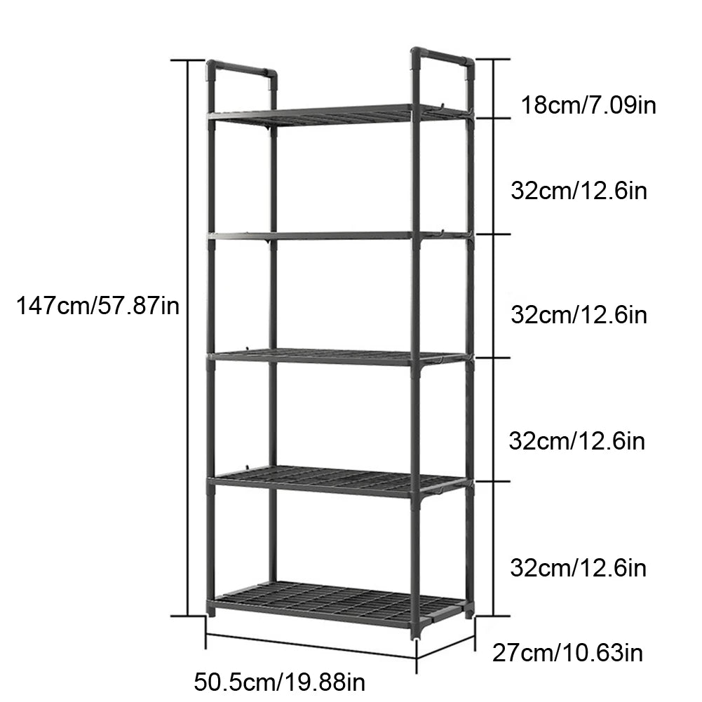 Five Tier Heavy Duty Storage Rack with Adjustable Shelves