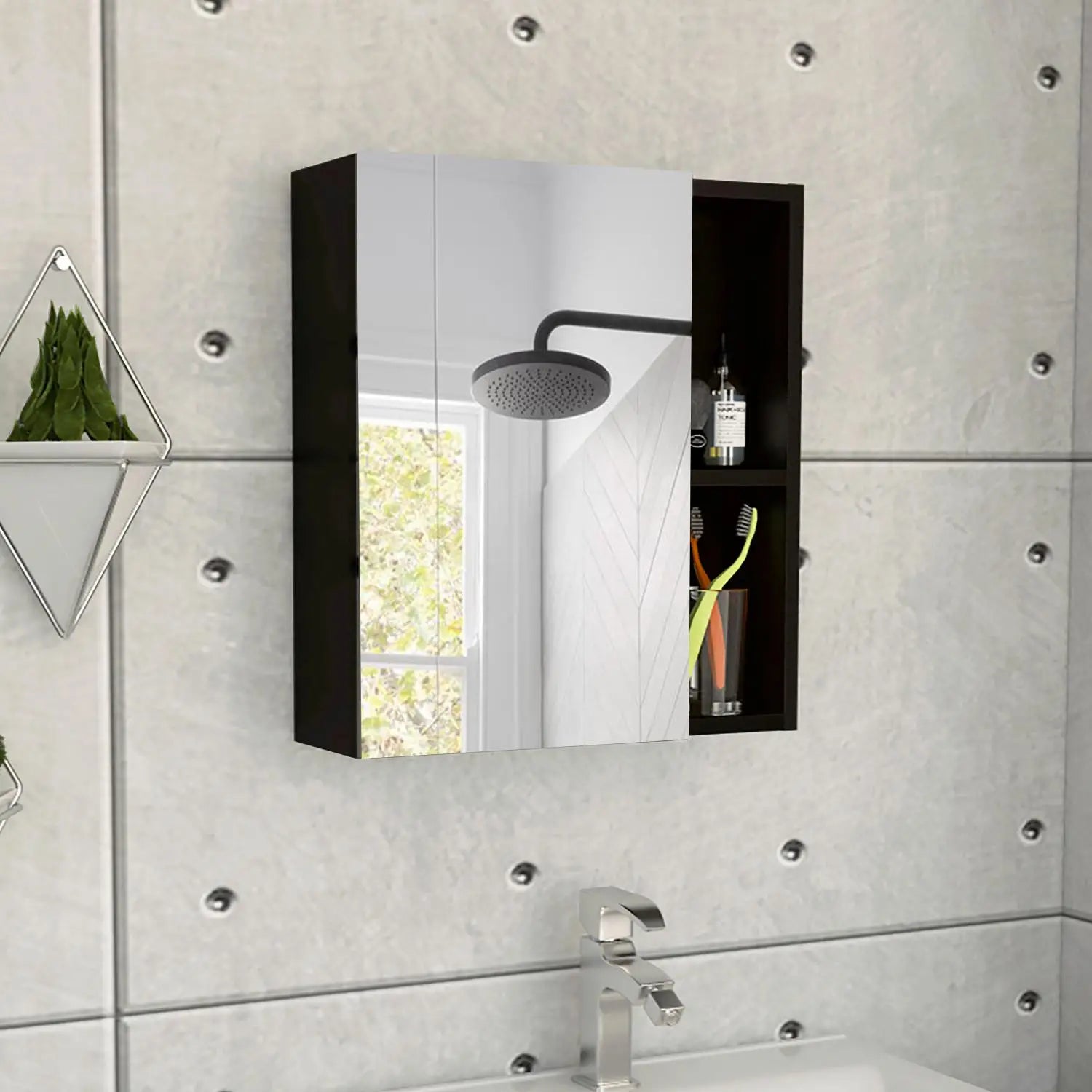 Labelle Medicine Cabinet With Mirror, Five Internal Shelves, & Single Door