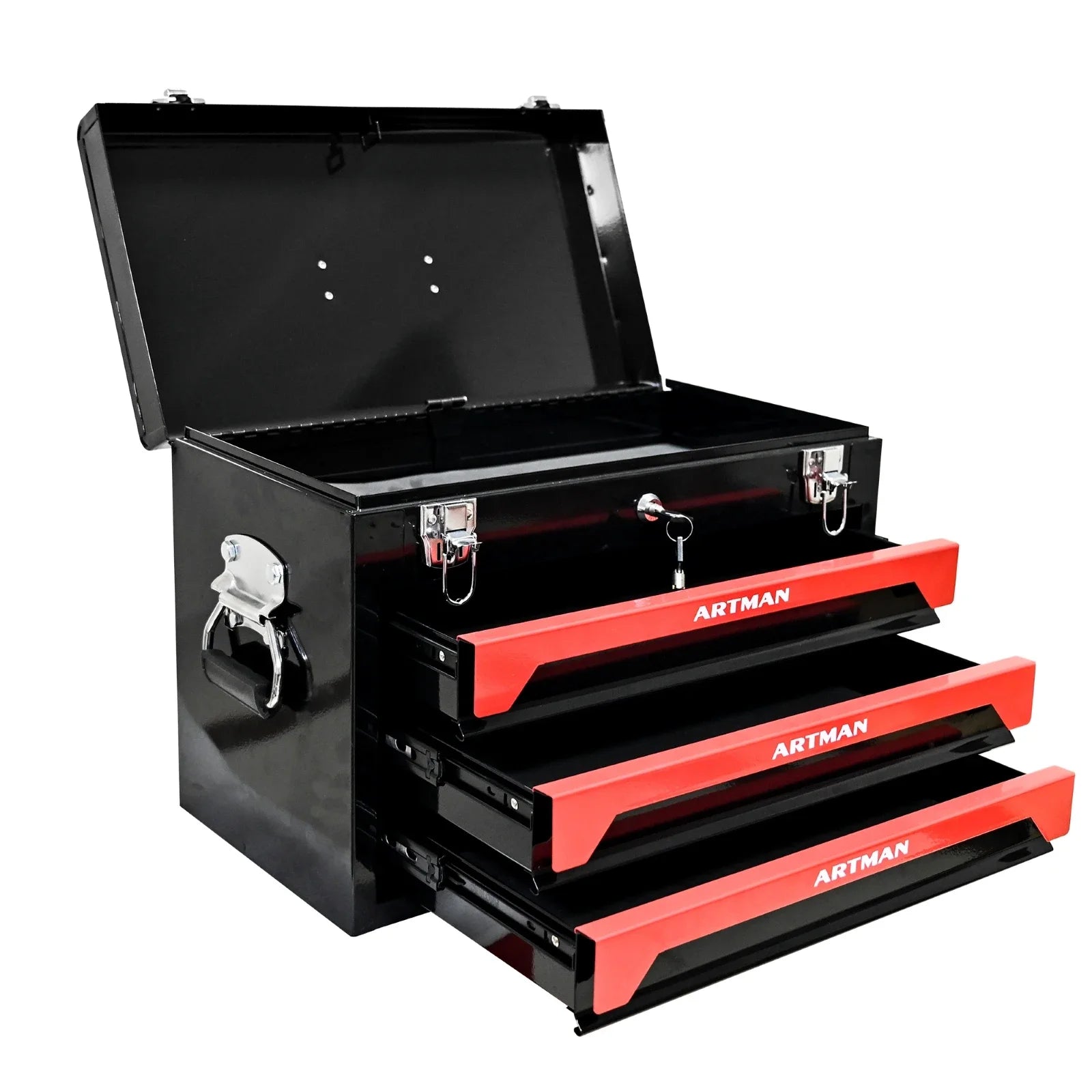 3 Drawer Portable Metal Tool Box with EVC Liner and Lock