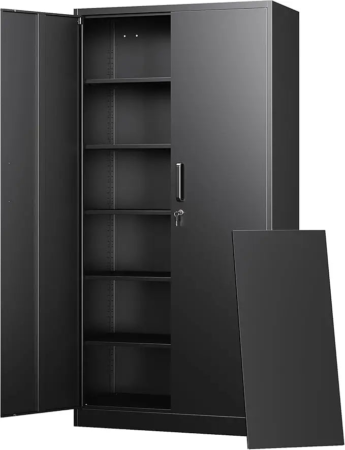 Tall Metal Storage Cabinets with Lock Doors