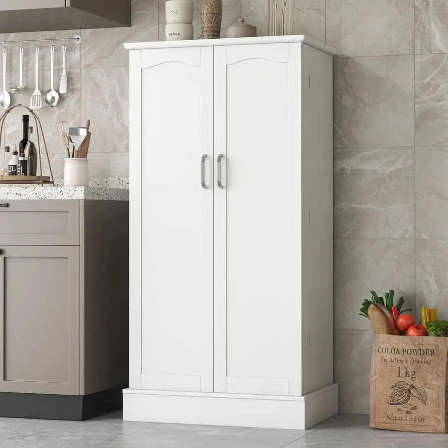 Kitchen Pantry Storage Cabinet with Doors and Adjustable Shelves