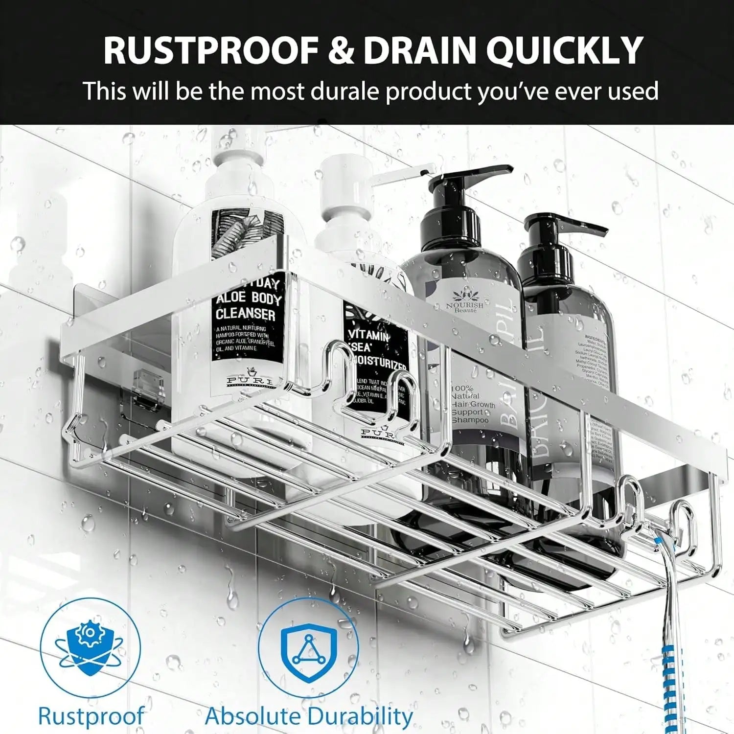 2/3/5PCS Steel Racks Bathroom Caddy