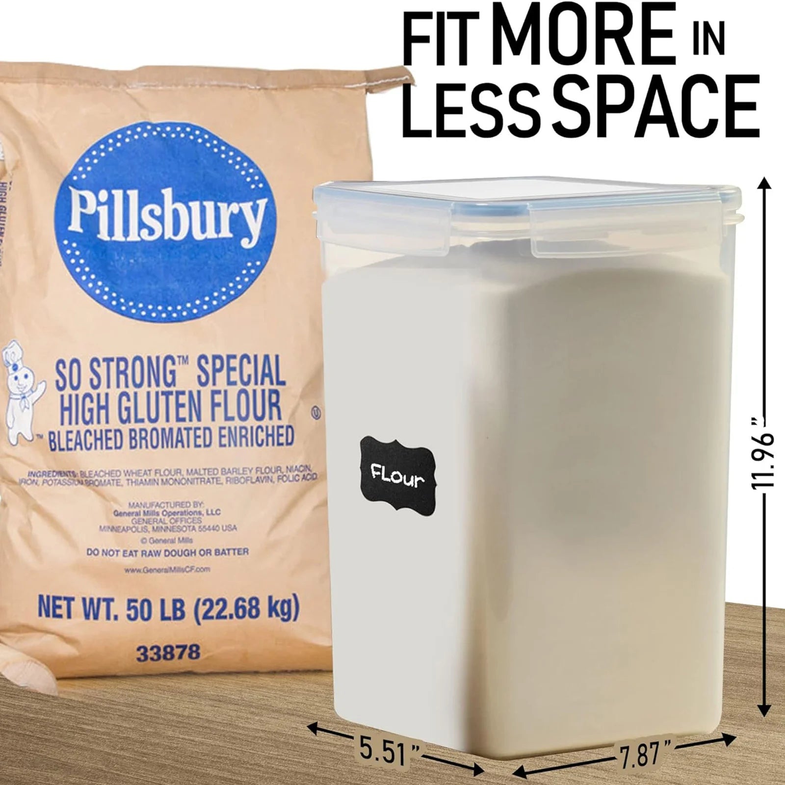 2Pcs Large Airtight Dry Pantry Food Storage Containers