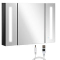 LED Wall Mounted Medicine Cabinet with 3 Mirrored Doors