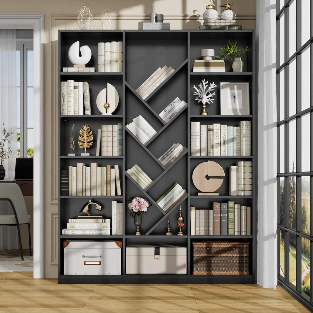 Tall 6-Tier Bookcase with Adjustable Shelves